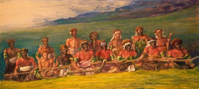 Jefes e Intérpretes en Danza de Guerra, Fiyi de John La Farge or Lafarge